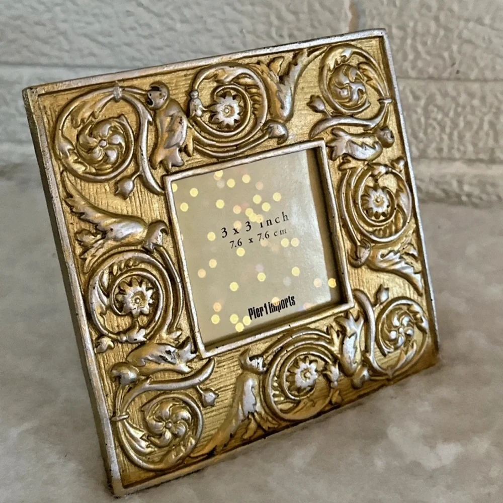 Pier 1 Gold Embossed Ornamental 3x3 Frame